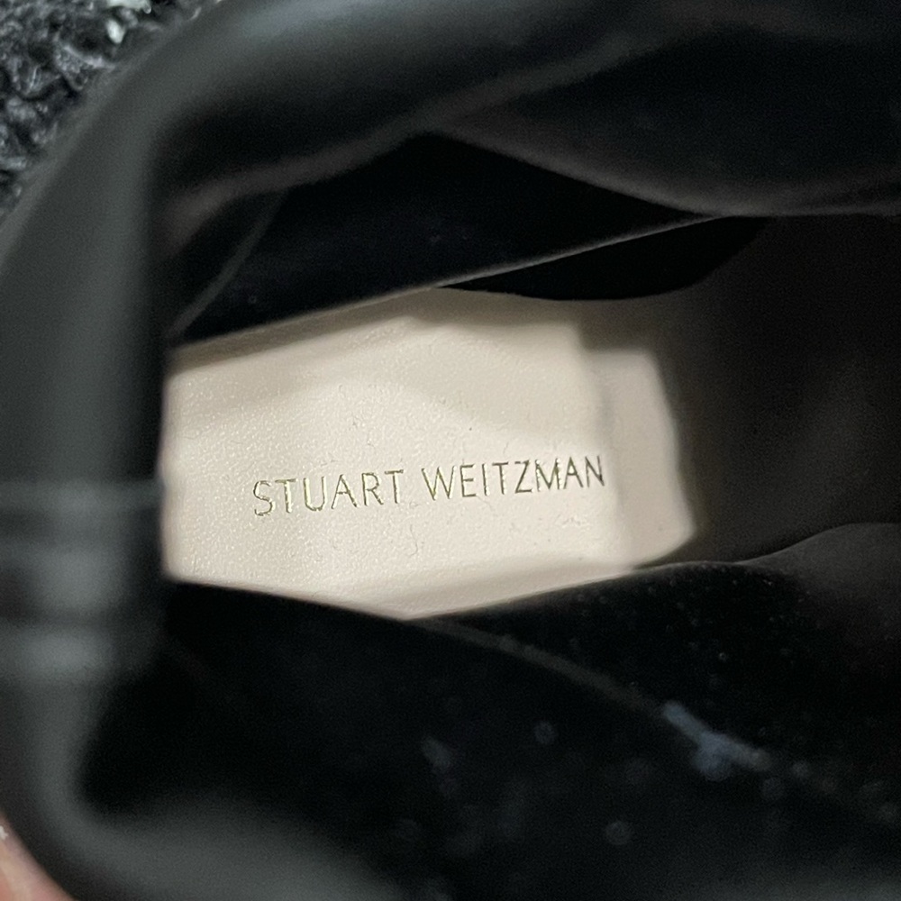 Like New Women’s Size 6 Stuart Weitzman Brandie Mid Calf Suede Booties In Black - Picture 12 of 14